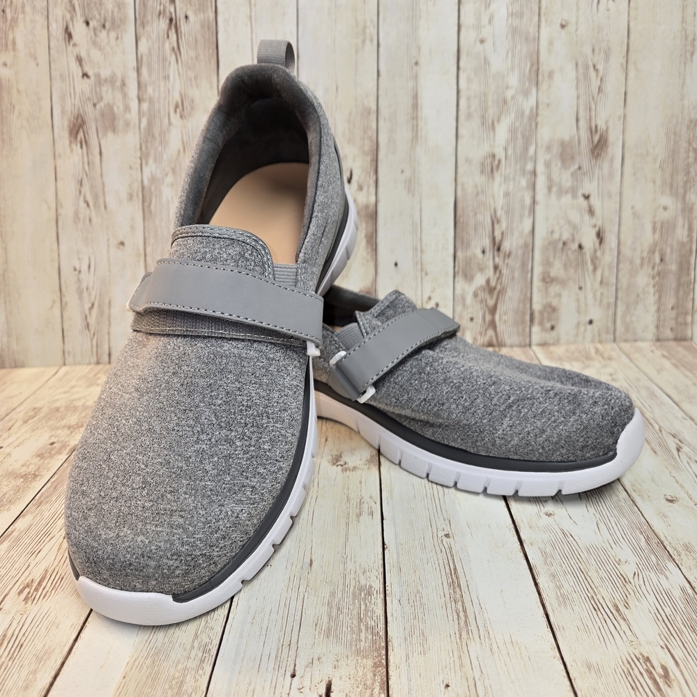 Anodyne Women's Grey 8W No.11 Shoes Easy Strap Sneakers Comfort Walk/Diabetic